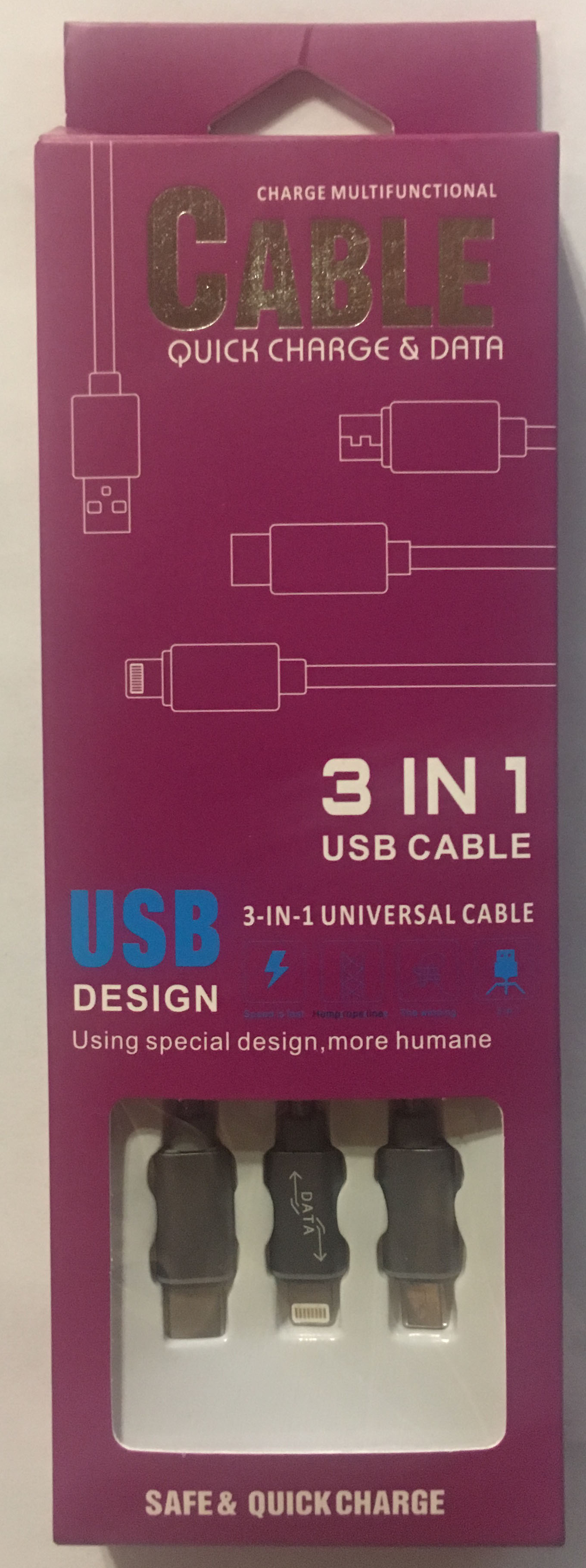 USB CAVO ALIMENTAZIONE E DATI 3 IN 1